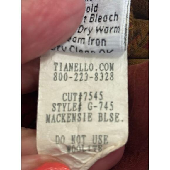 Tianello MacKenzie silky top, brown/red, medium, bohemian, silky, artisan - Picture 4 of 5